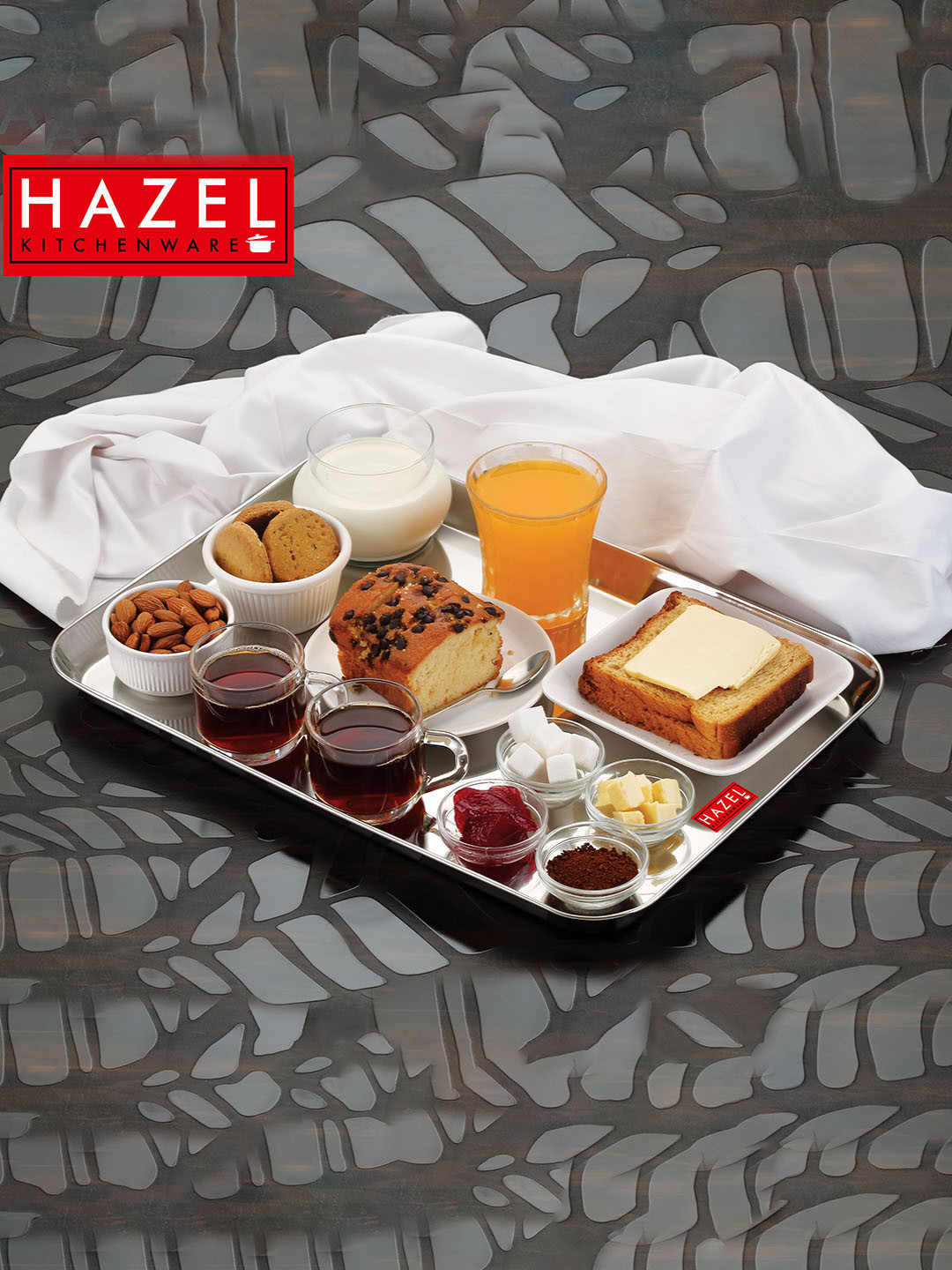 

HAZEL Set Of 2 Silver-Toned Stainless Steel Rectangle Serving Trays