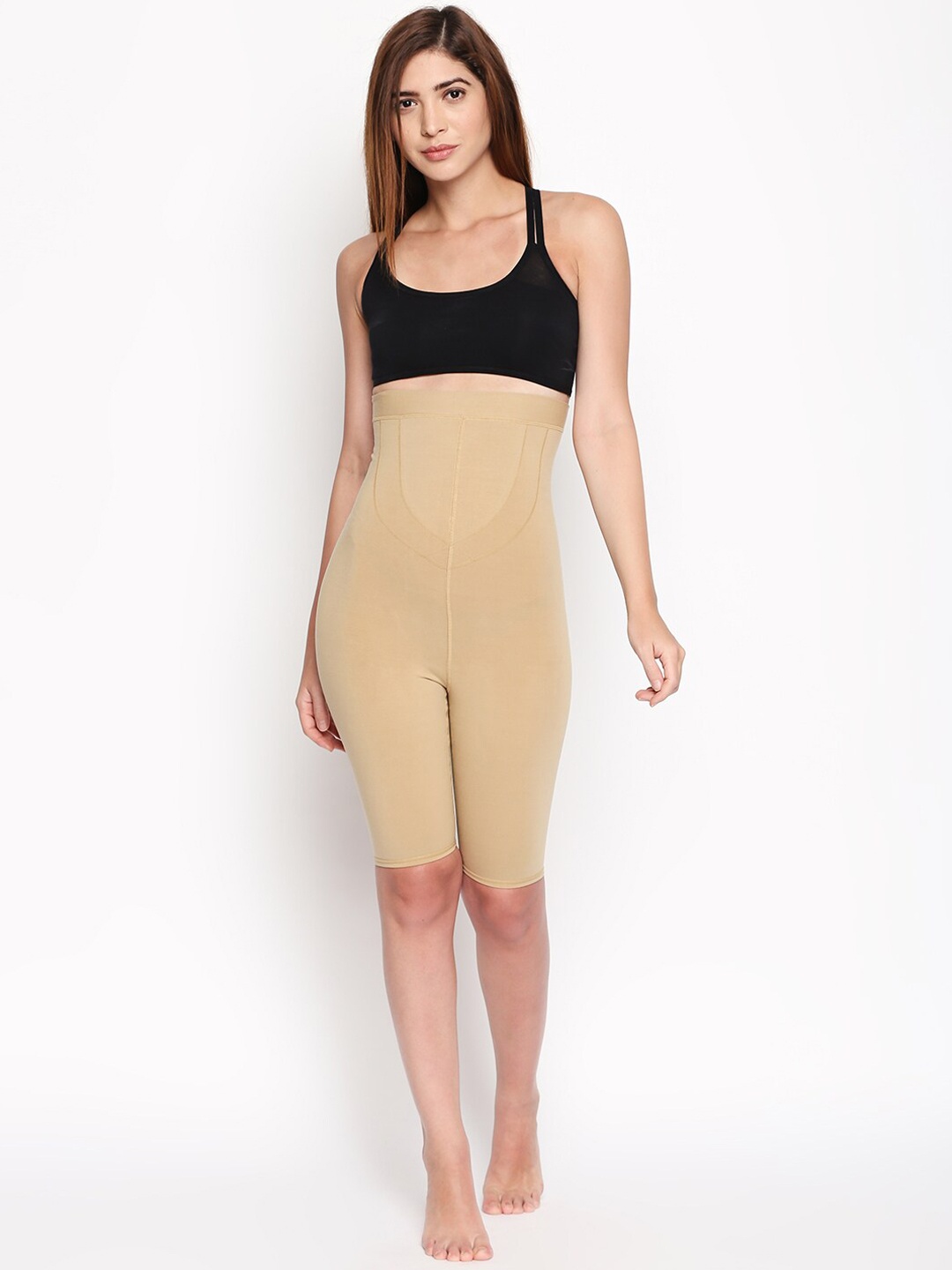 

RedRose Women Beige Cotton Tummy & Thigh Shaper