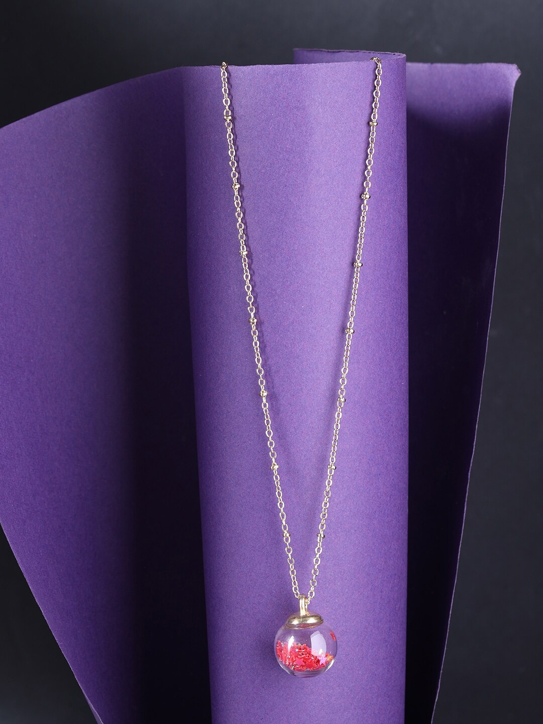 

Accessorize London Women Red Bauble Pendant Necklace, Gold