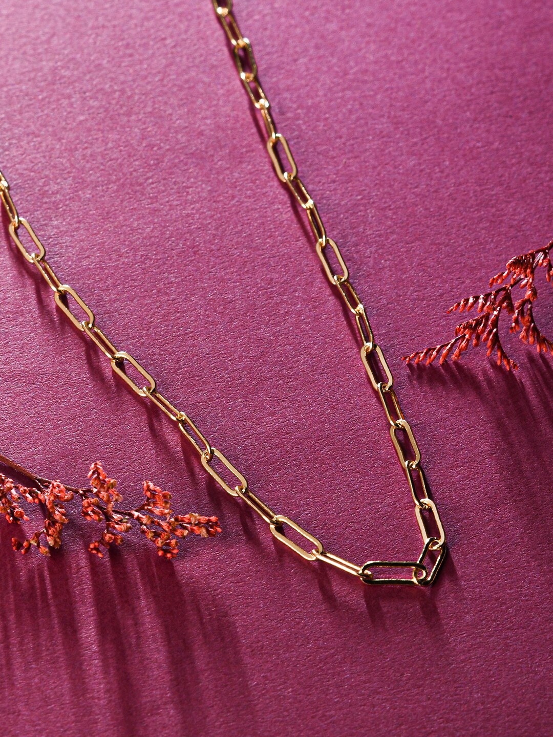 

Accessorize Women Gold Plated Z Plain Paper Clip Chain Necklace