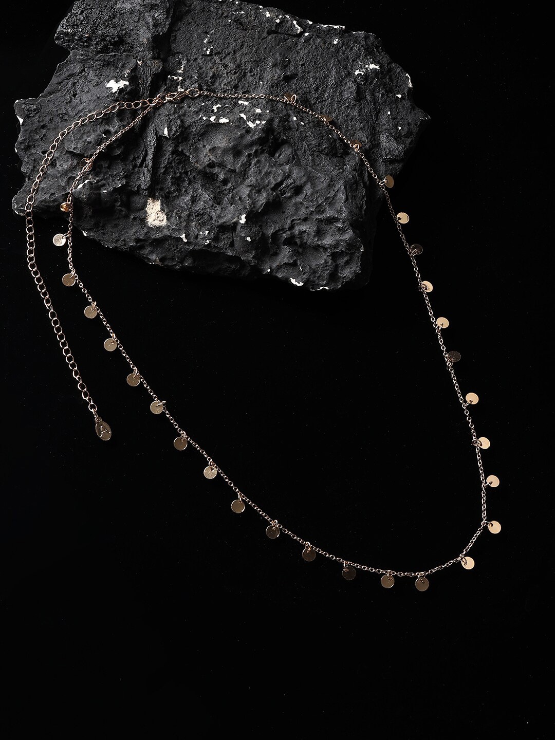 

Accessorize London Women Gold-Toned Single Crystal Drop Waist Chain