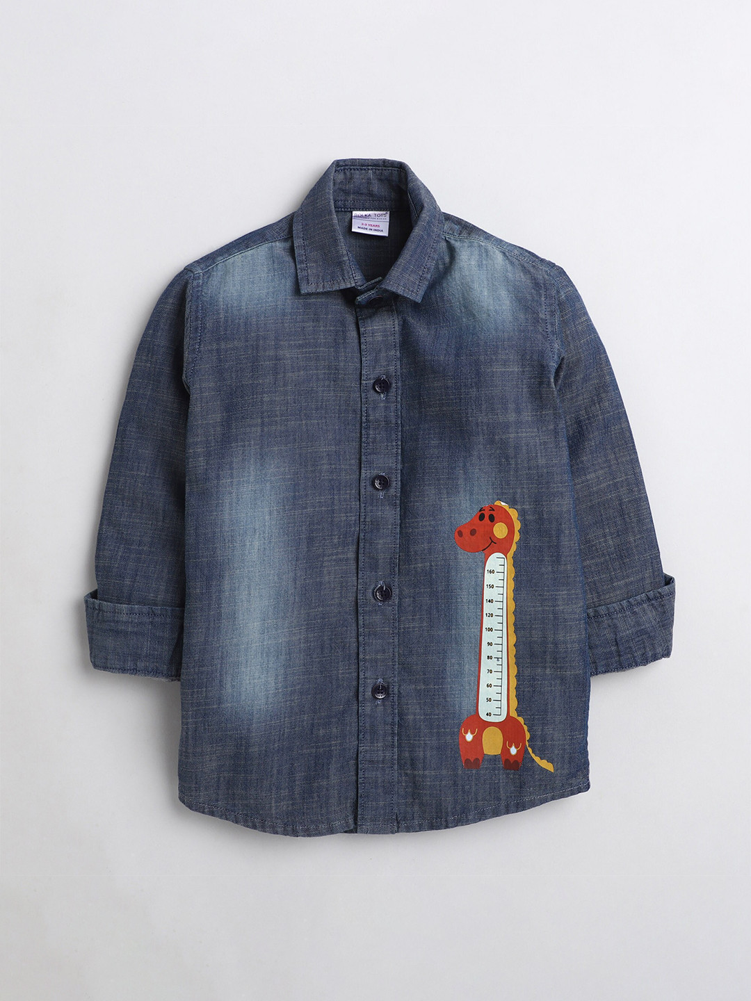 

Polka Tots Boys Faded Cotton Casual Shirt, Blue