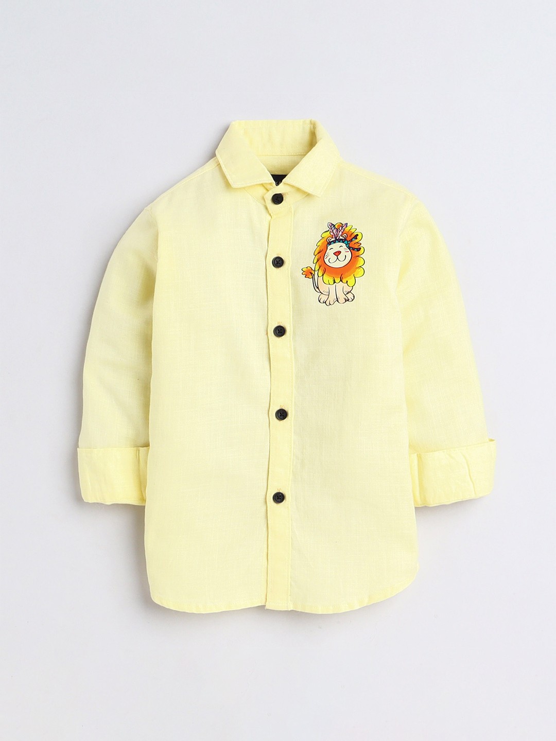 

Polka Tots Boys Yellow Cotton Casual Shirt