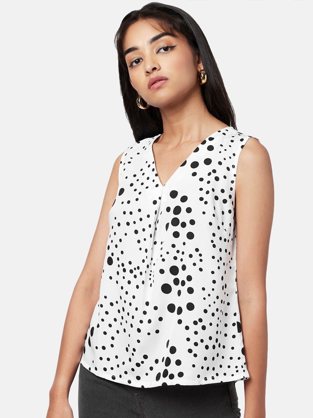

YU by Pantaloons White Print Top
