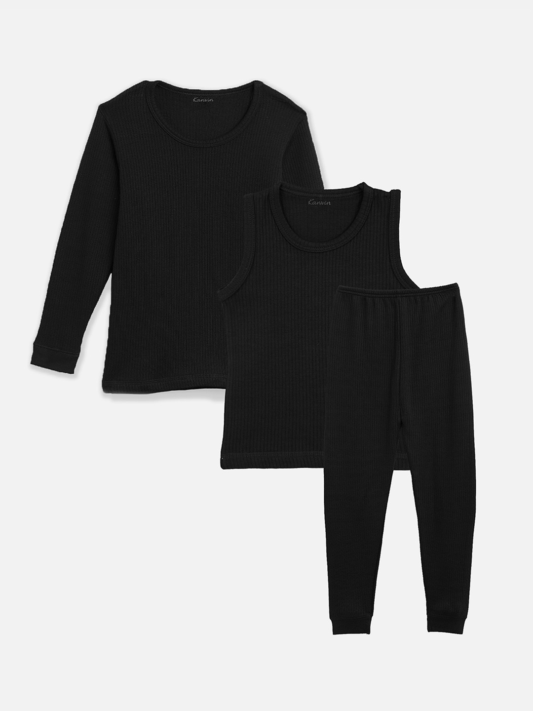 

Kanvin Boys Cotton Thermal Set, Black
