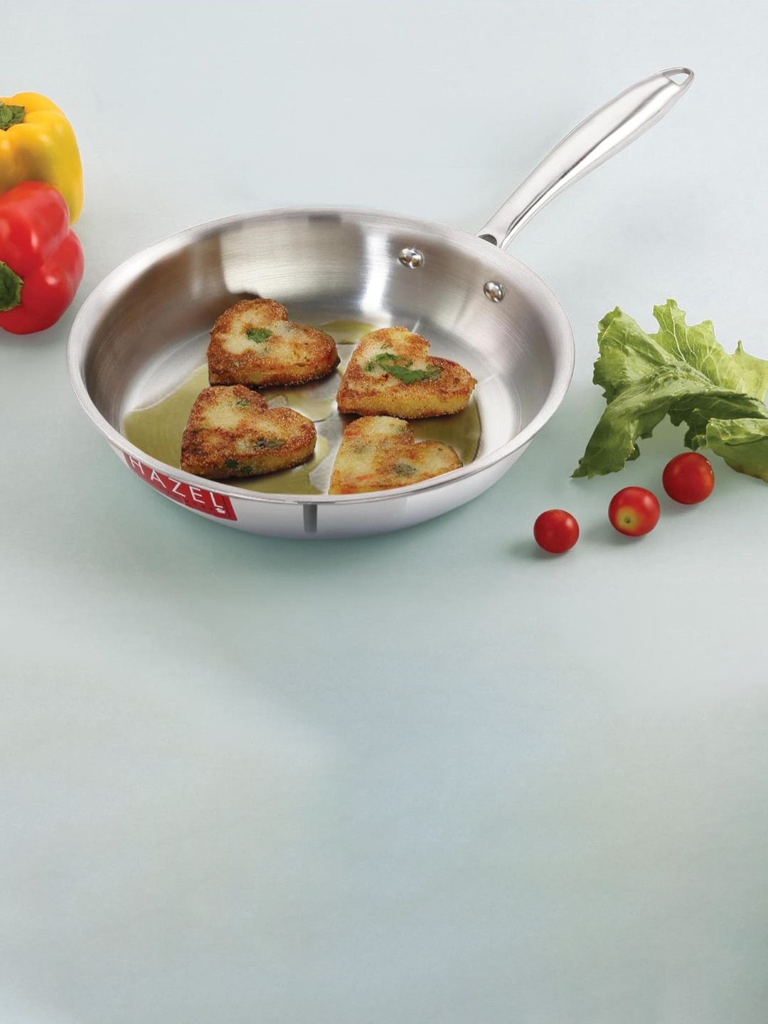 

HAZEL Triply Silver-Toned Stainless Steel Fry Pan 1.5 Ltrs