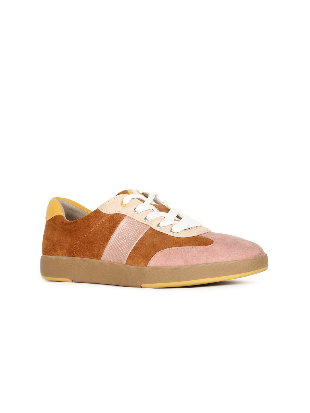 

Naturalizer Women Colourblocked Leather Sneakers, Pink