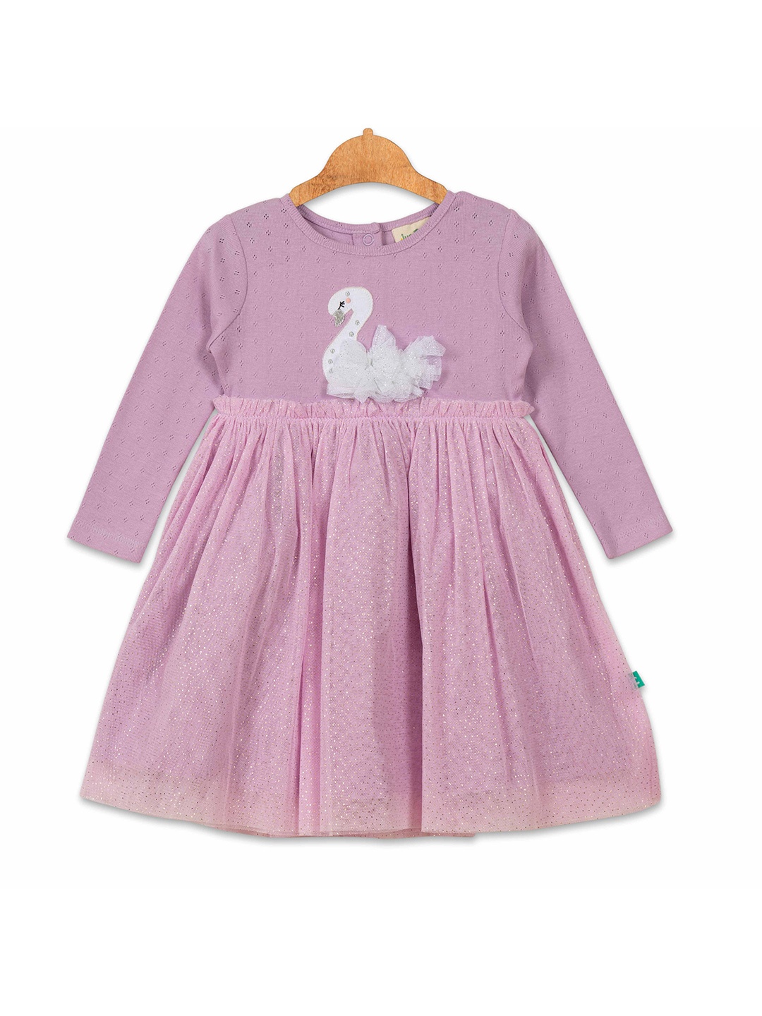 

JusCubs Pink Embellished Applique A-Line Dress