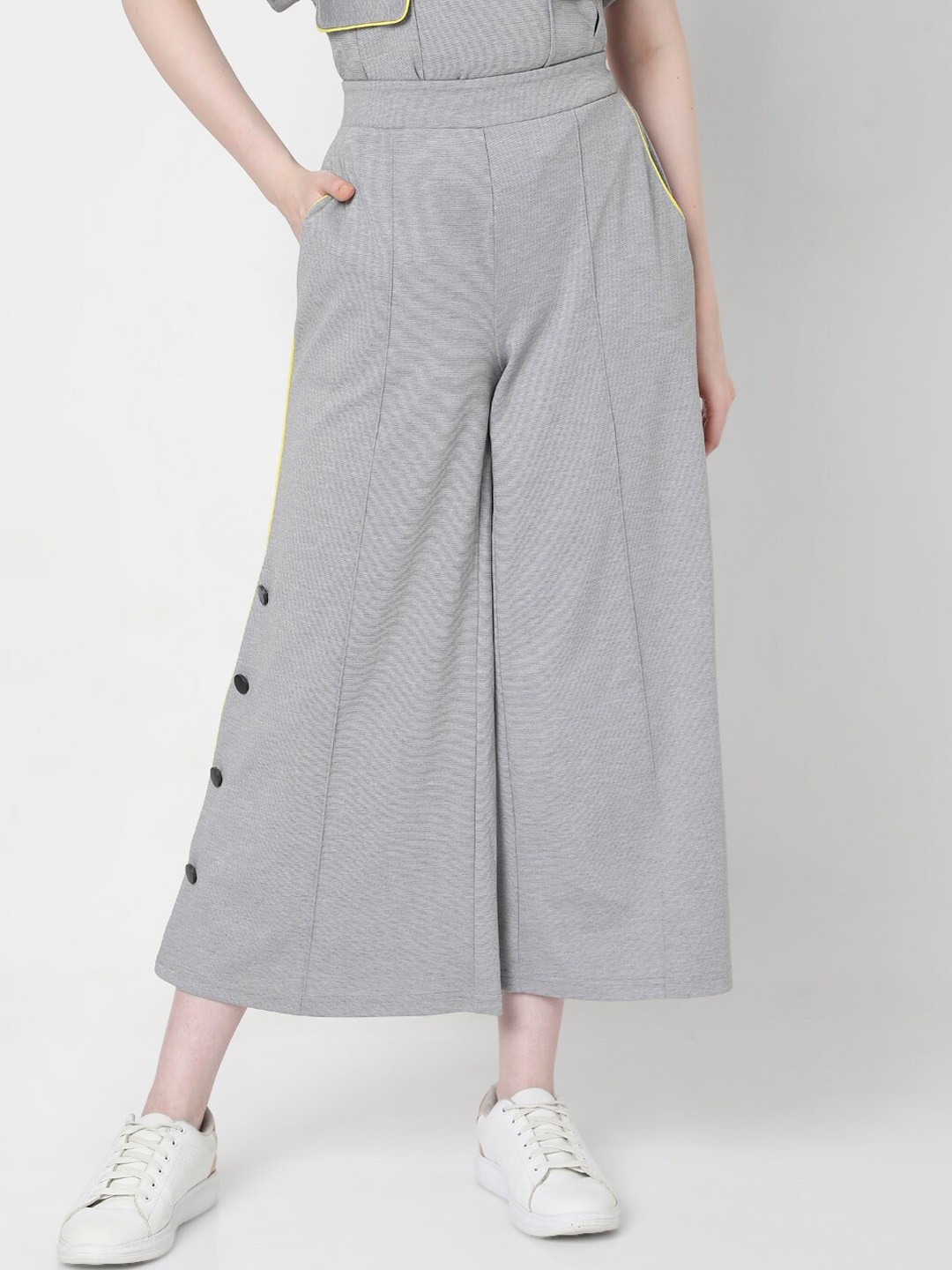 

Vero Moda Women Loose Fit High-Rise Trouser, Grey