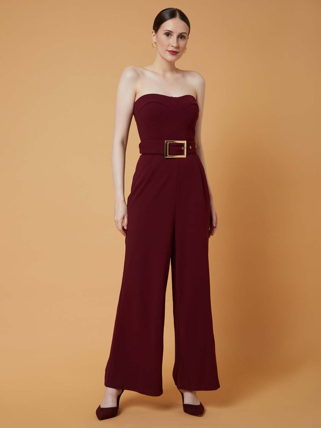 

Vero Moda Women Off-Shoulder Basic Jumpsuit, Maroon