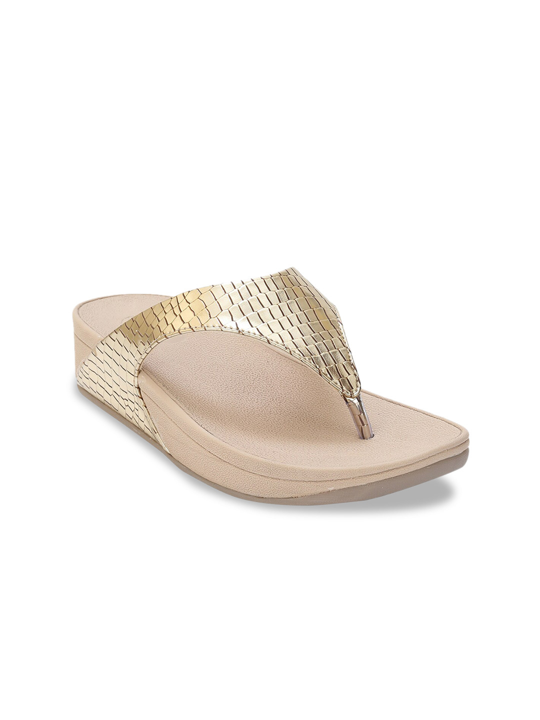 

Zyla Women Gold-Toned Embellished Comfort Heels