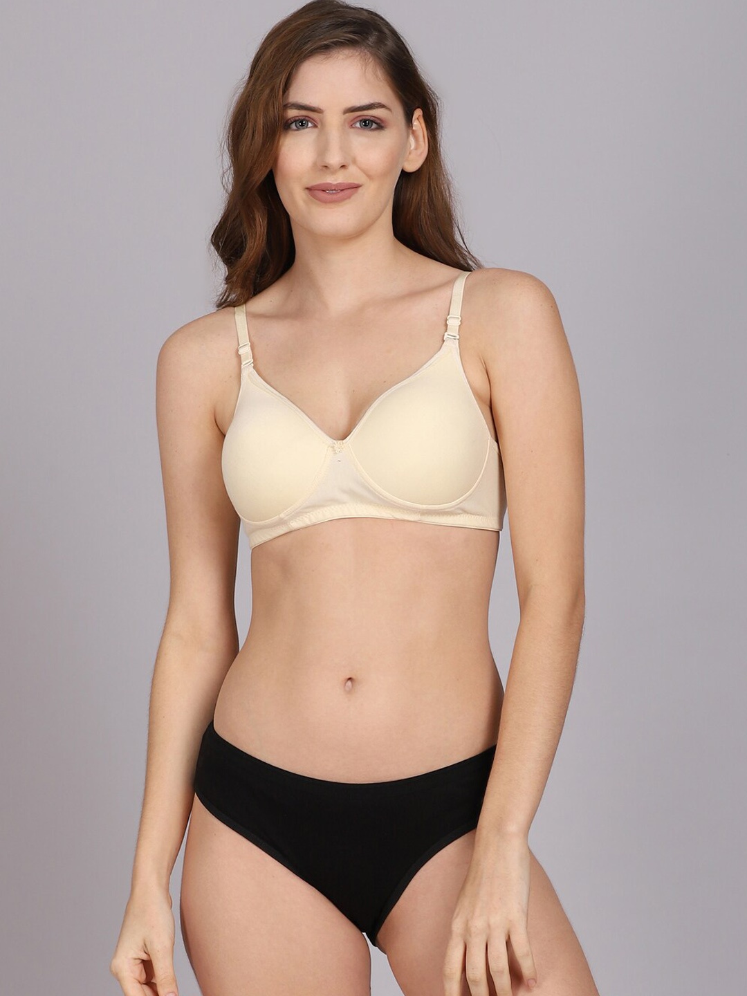 

PrettyCat Cotton Lingerie Set, Beige