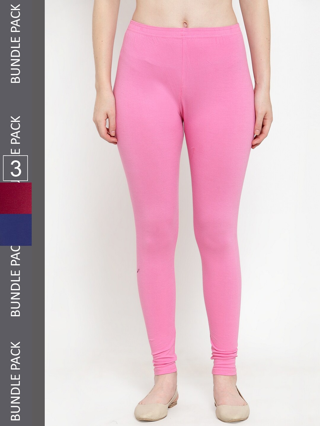 

GRACIT Pack Of 3 Ankle-Length Leggings, Blue