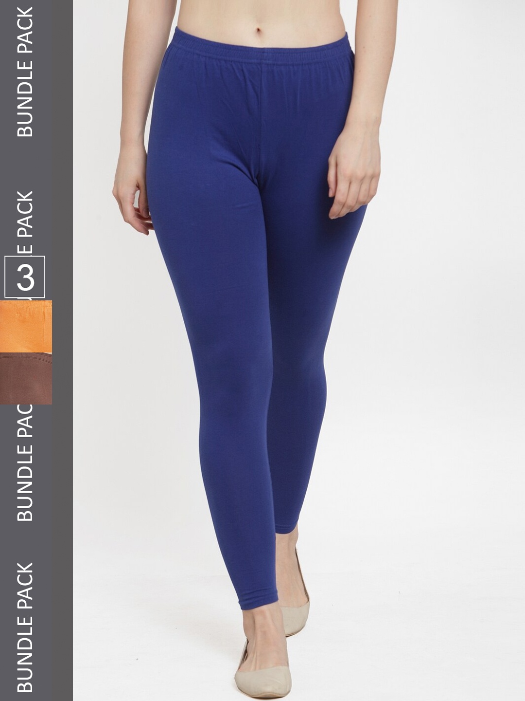 

GRACIT Pack Of 3 Ankle-Length Leggings, Blue