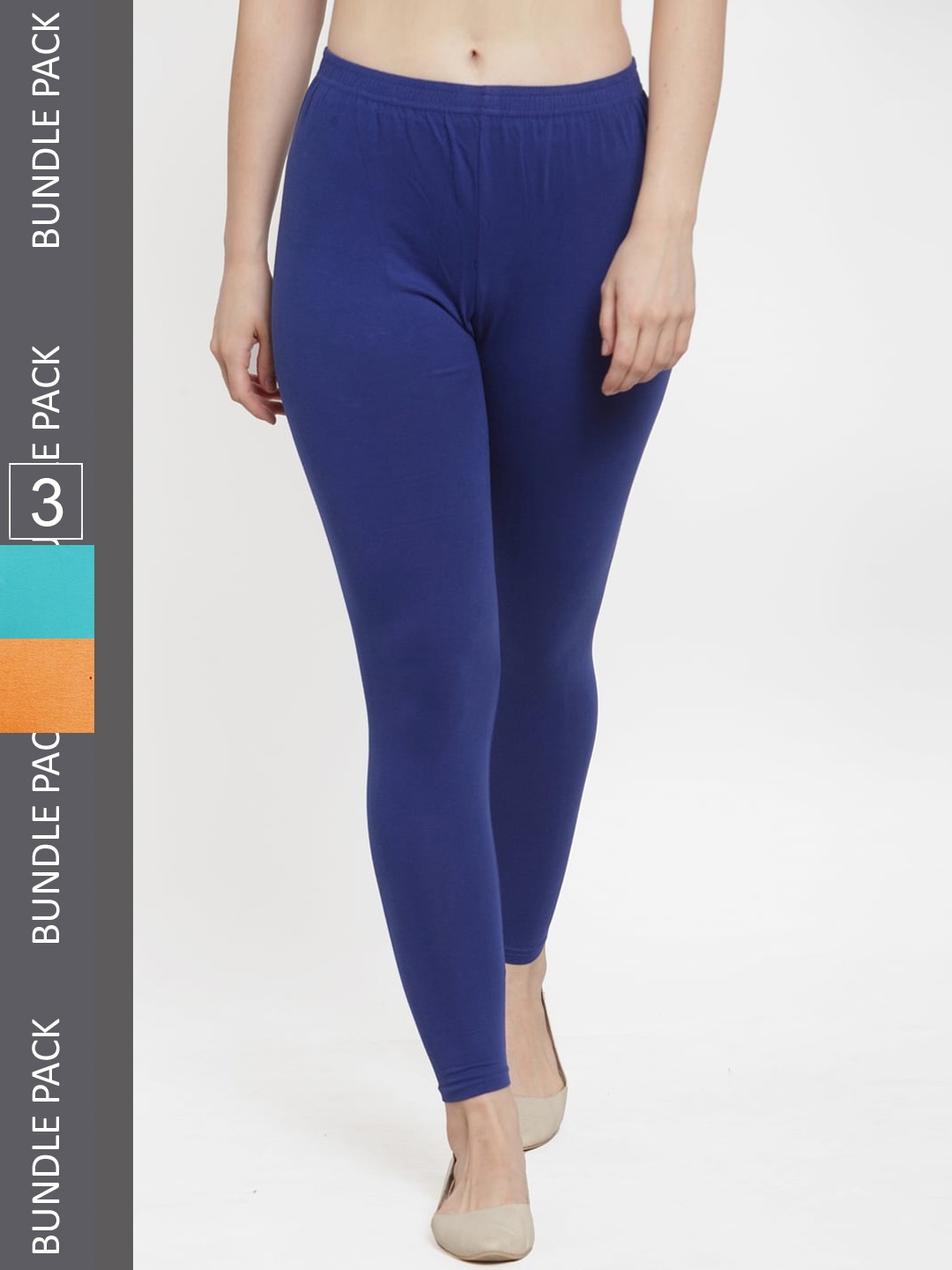 

GRACIT Pack Of 3 Ankle Length Leggings, Blue