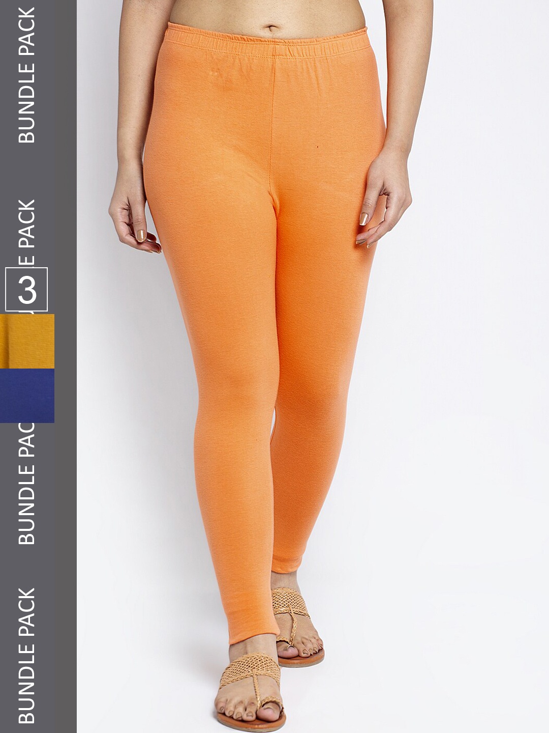 

GRACIT Pack Of 3 Ankle-Length Leggings, Blue