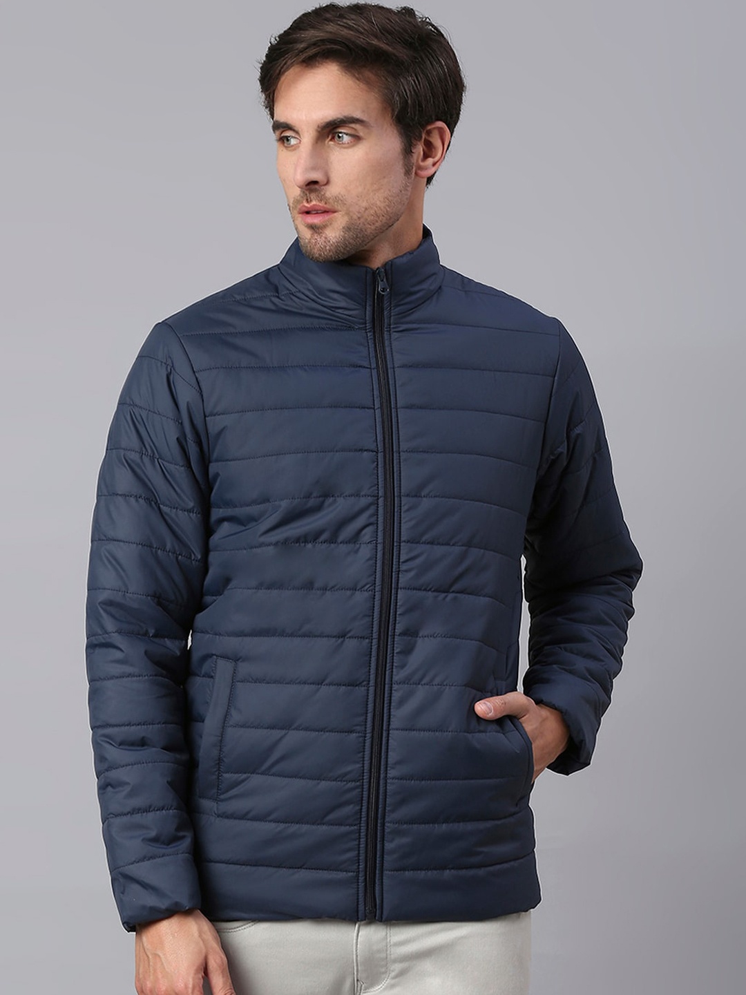 

High Star Men Navy Lightweight Padded Jacket, Navy blue