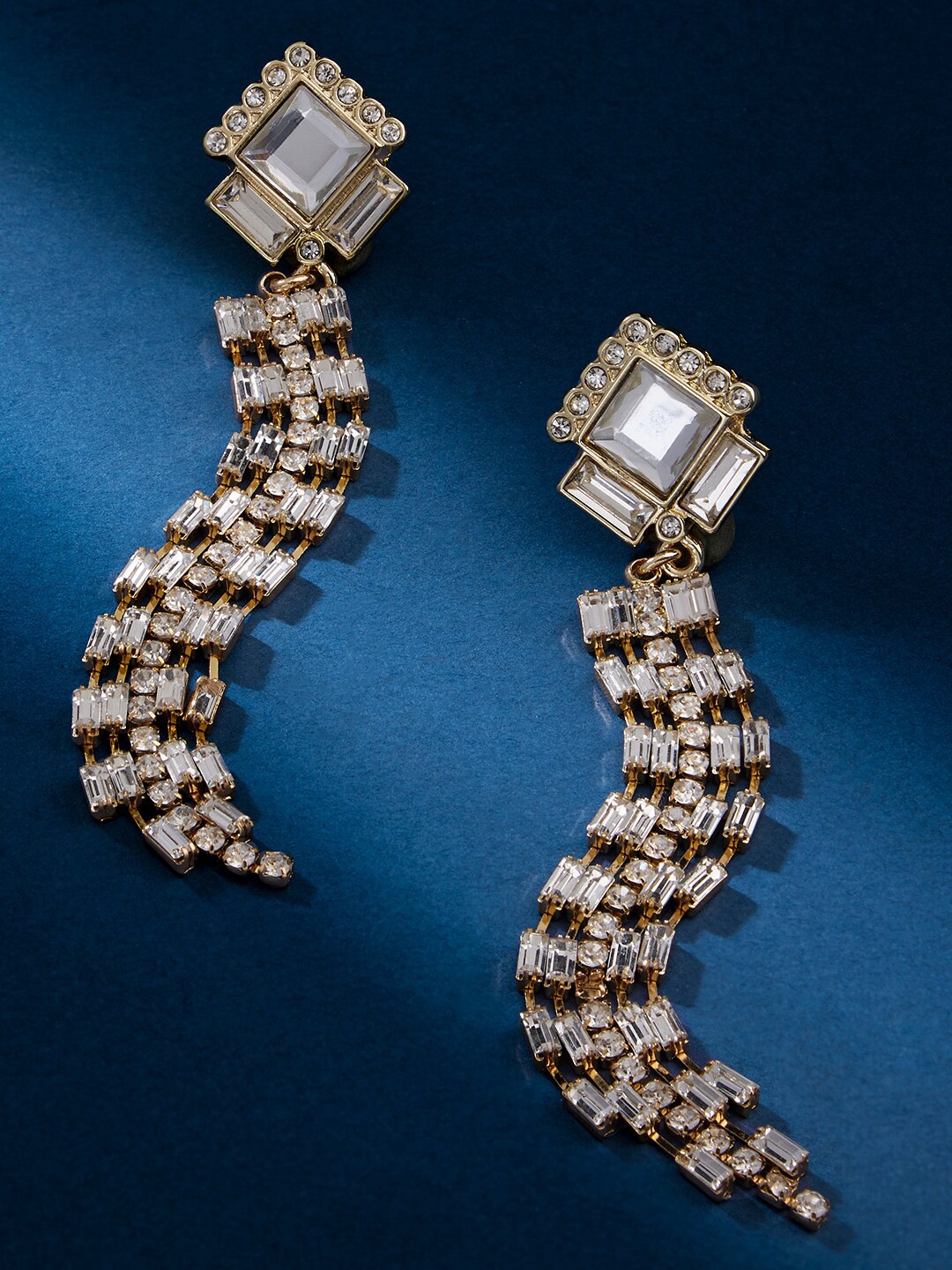 

Accessorize London Women's Contemporizes Gold Crystal Deco Tassel Earring, Silver