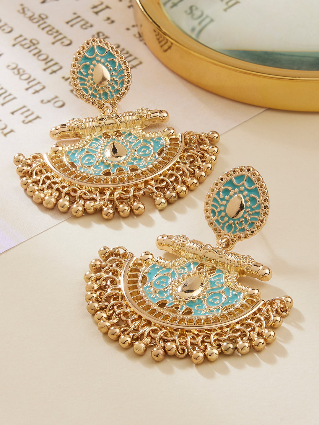 

Accessorize Enamelled Contemporary Drop Earrings, Gold