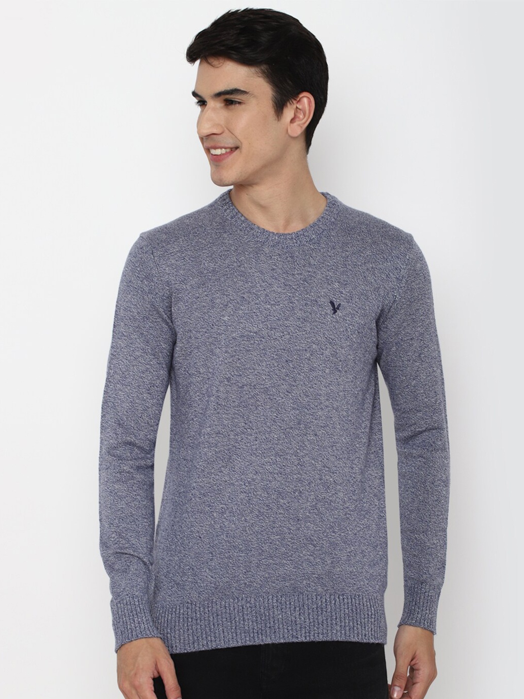 

AMERICAN EAGLE OUTFITTERS Men Navy Blue Solid Pullover