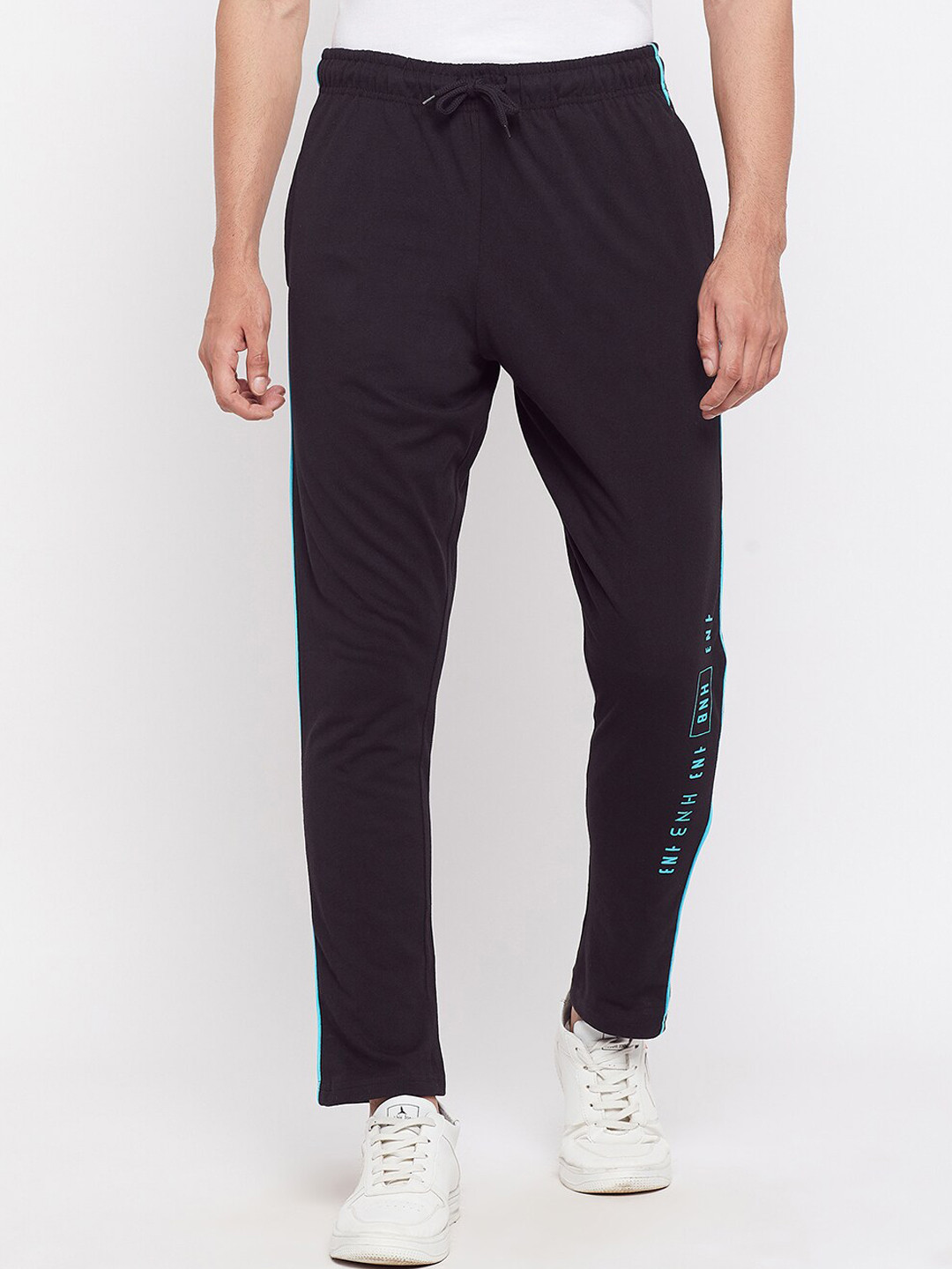 

HARBOR N BAY Men Drawstring Track Pants, Black