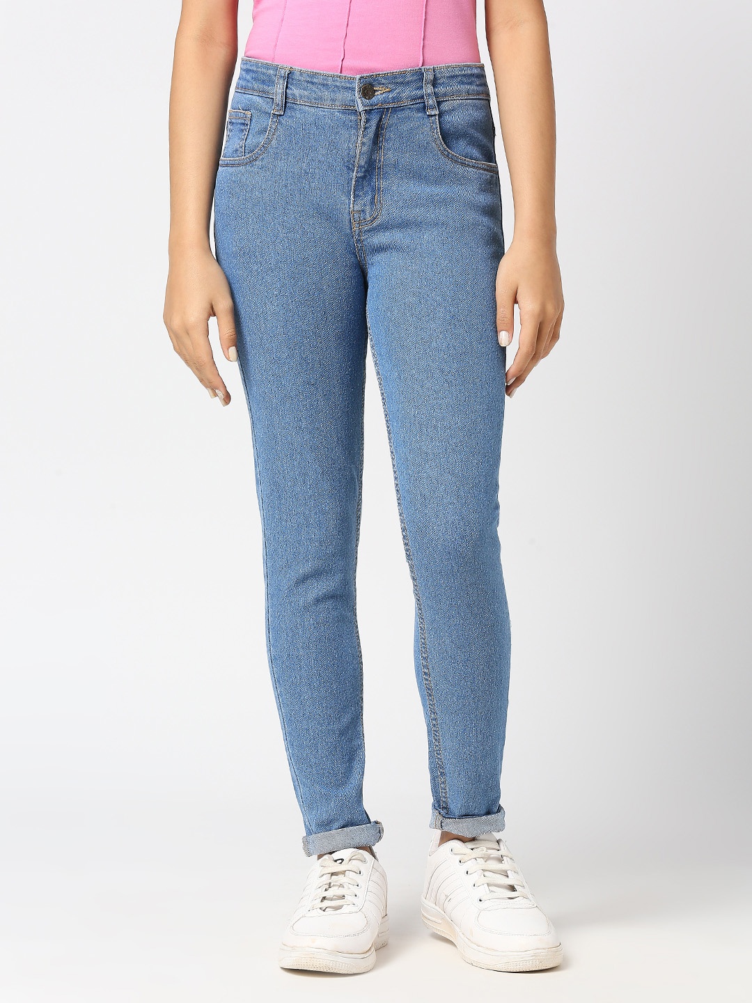 

JUSTICE Girls Blue Slim Fit Stretchable Jeans