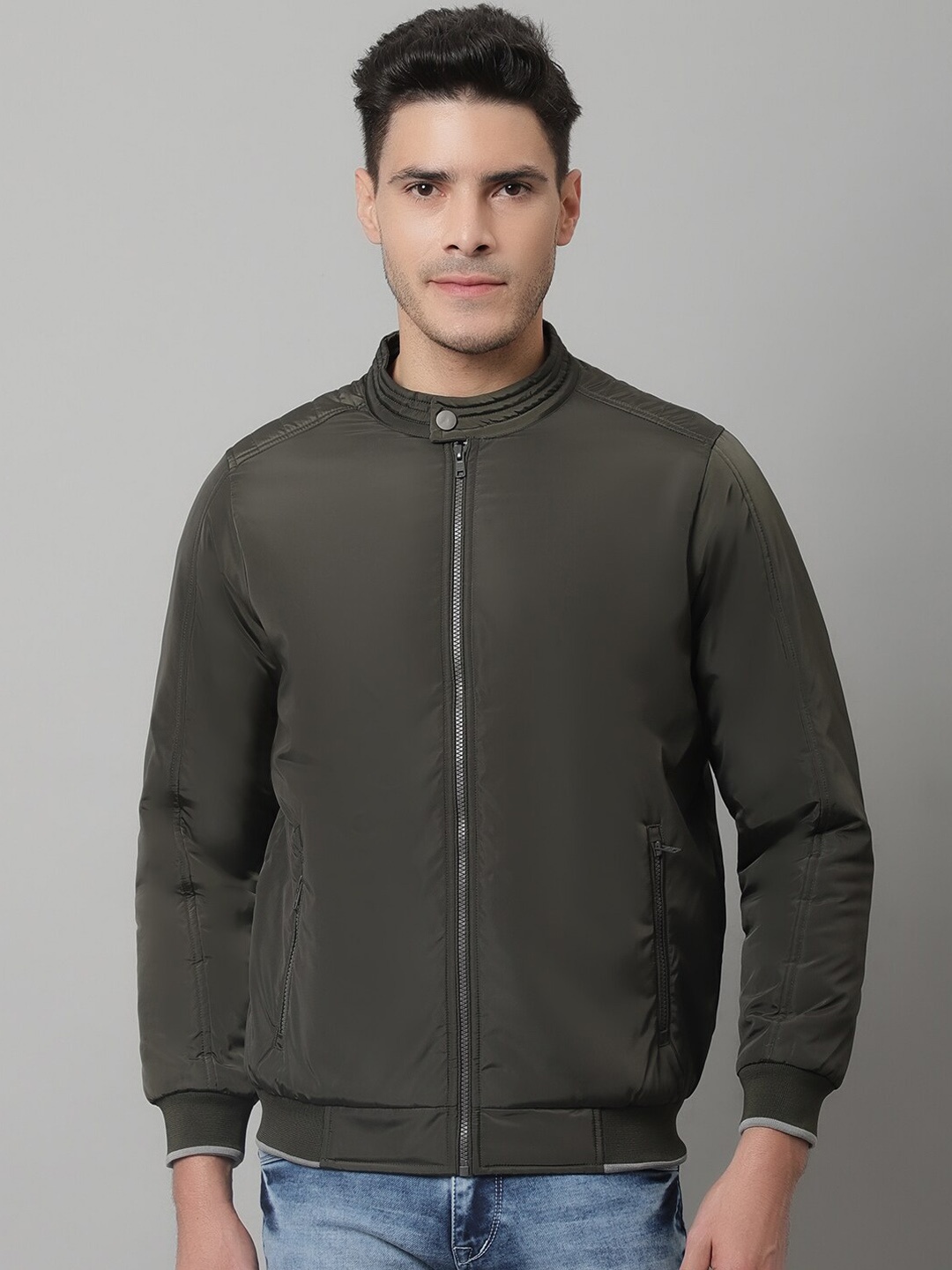 

Cantabil Men Olive Lightweight Padded Jacket