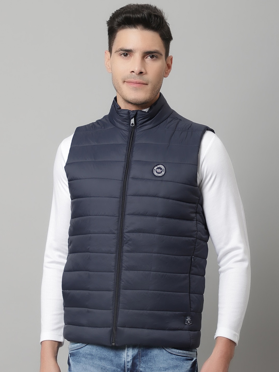 

Cantabil Men Lightweight Puffer Jacket, Navy blue
