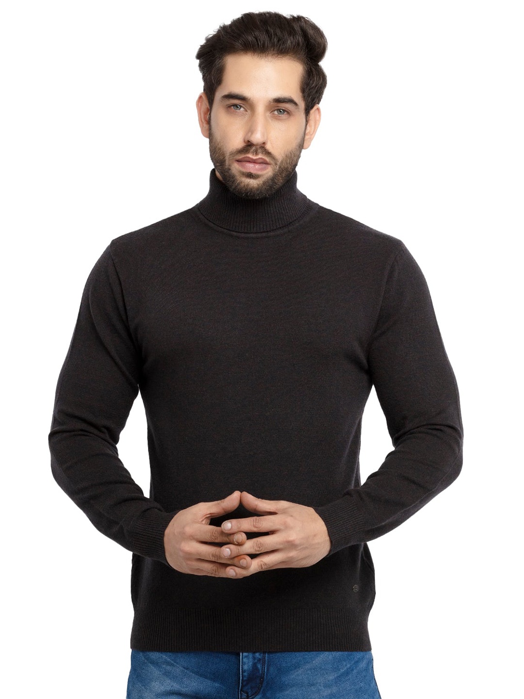 

Status Quo Turtle Neck Acrylic Sweatshirt, Black