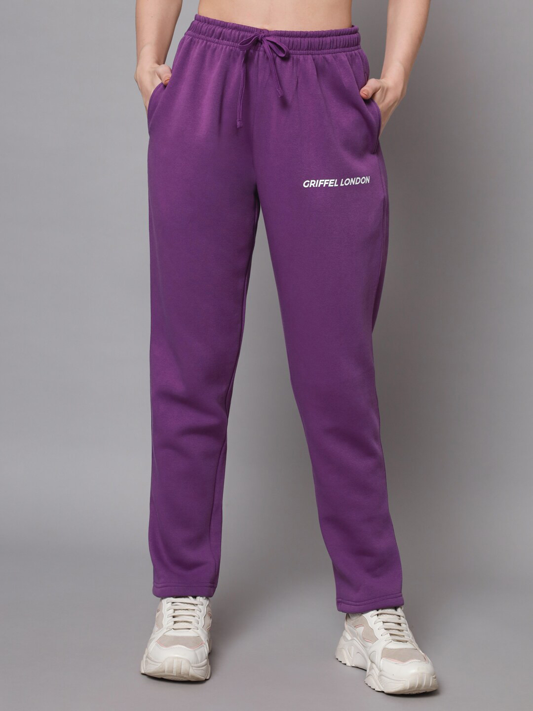 

GRIFFEL Women Cotton Track Pants, Purple