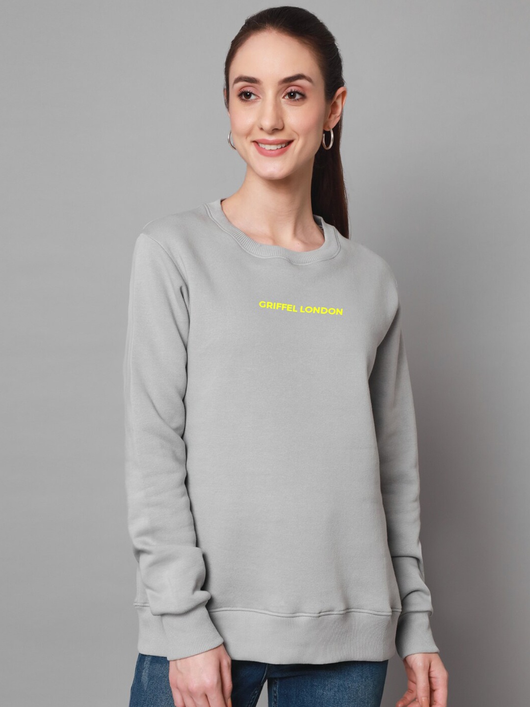 

GRIFFEL Round Neck Printed Sweatshirt, Grey