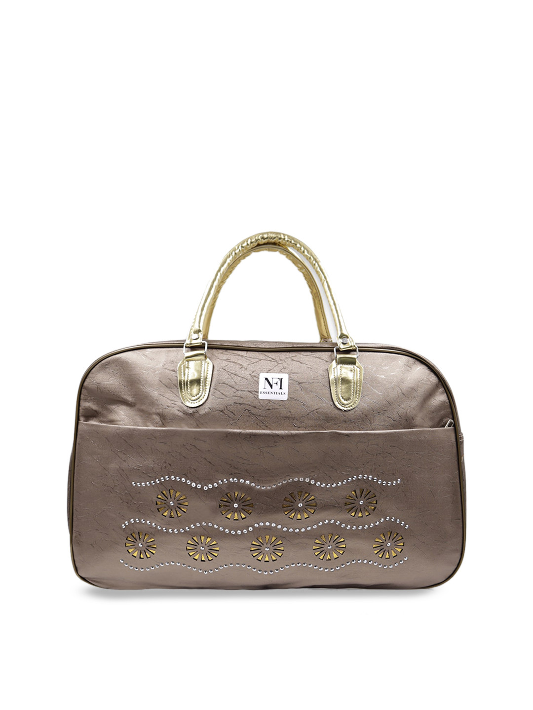 

NFI essentials Unisex Brown Printed Travel Duffel Bag