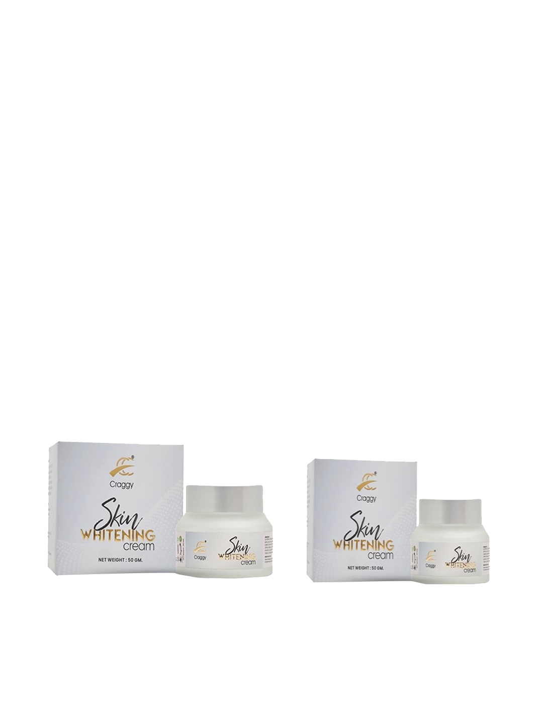 

Craggy Cosmetic Set Of 2 Skin Whitening Face Cream 50gm Each, White