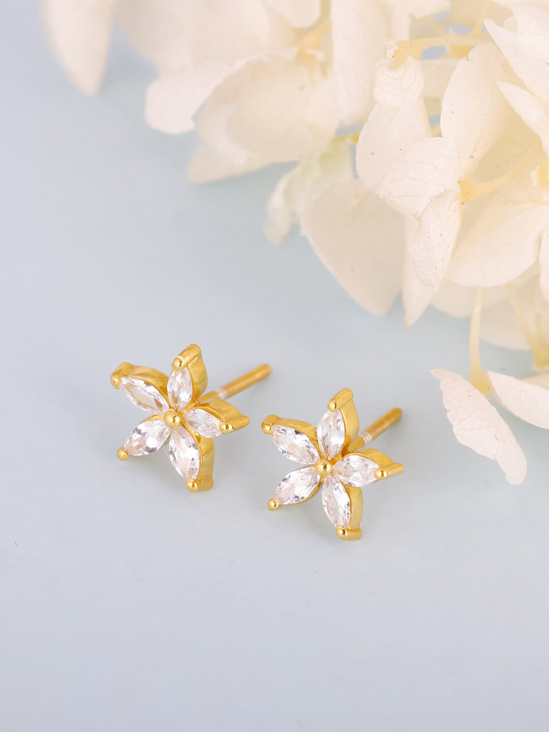 

GIVA 925 Sterling Silver Gold-Plated CZ Stones Studded Jewellery Set