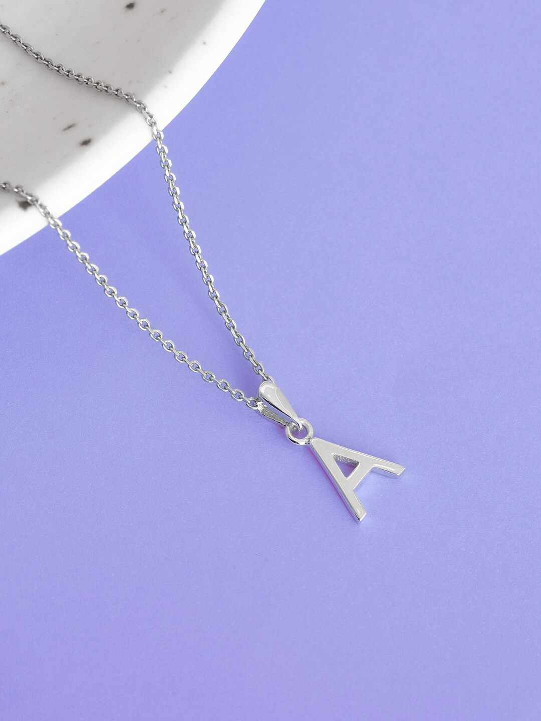 

GIVA 925 Sterling Silver-Plated A Initial Pendant Jewellery Set