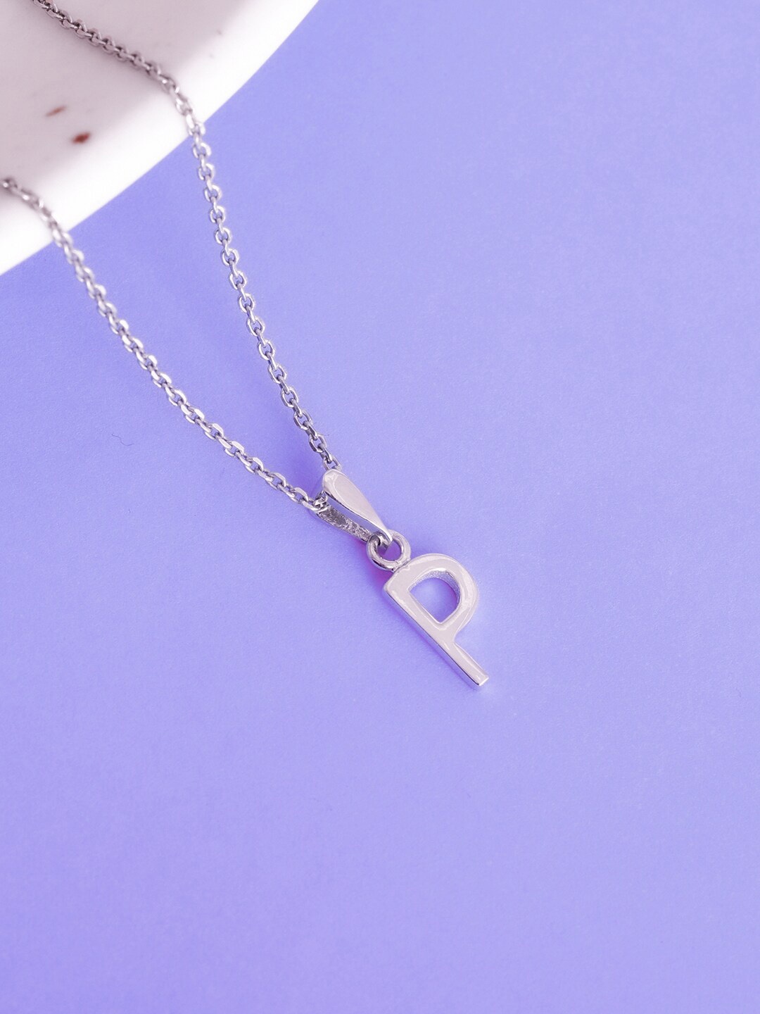 

GIVA Silver Plated P-Shaped Sterling Silver Pendant