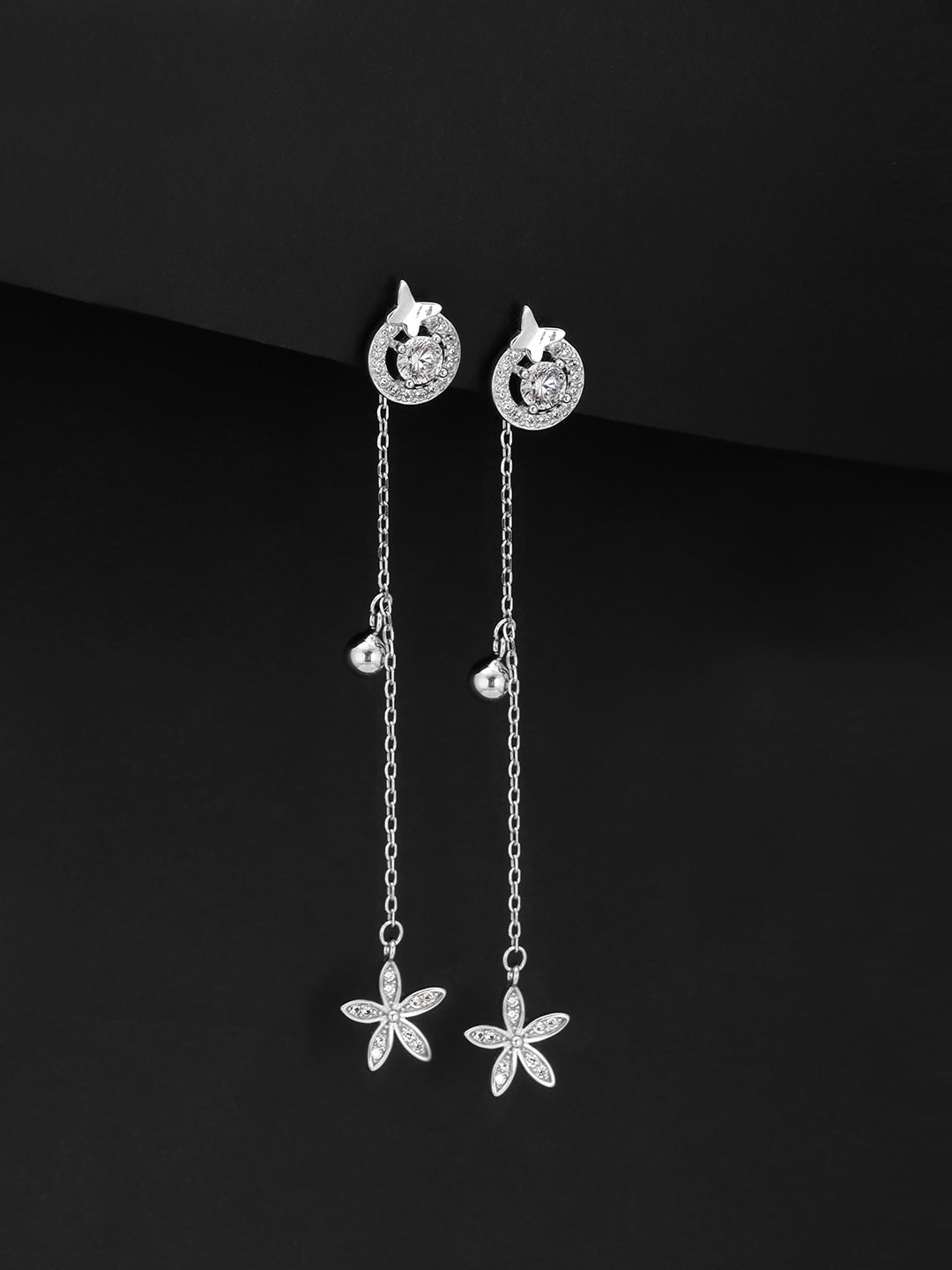 

GIVA Silver-Toned Contemporary Drop Earrings