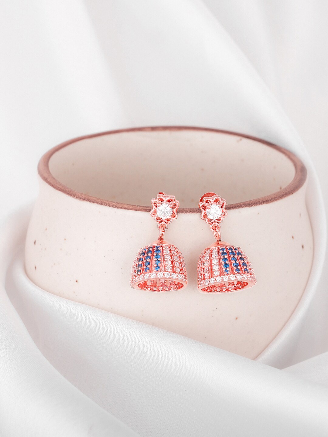 

GIVA Contemporary Jhumkas Earrings, Rose gold