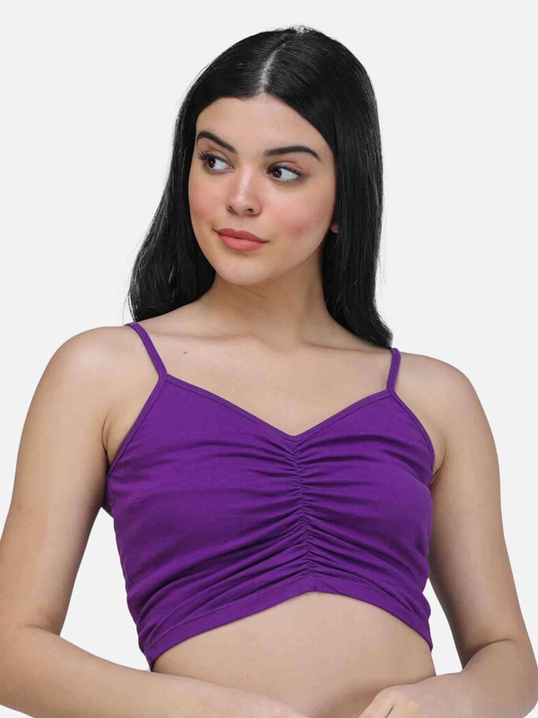 

Cation Bralette Crop Top, Purple