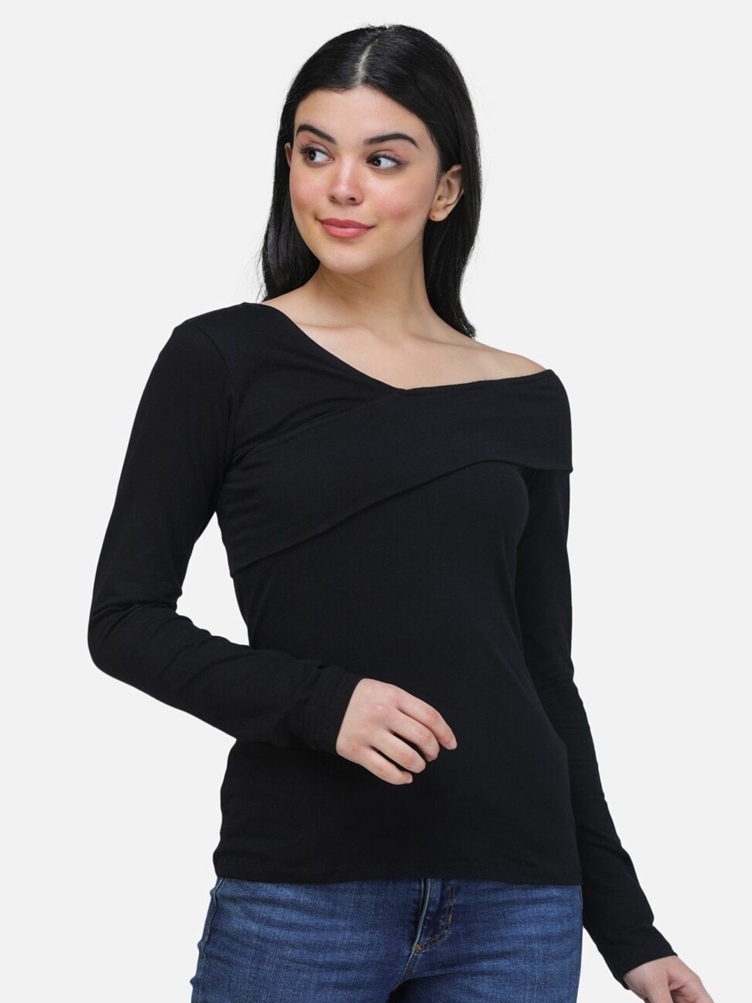 

Cation V-Neck Top, Black