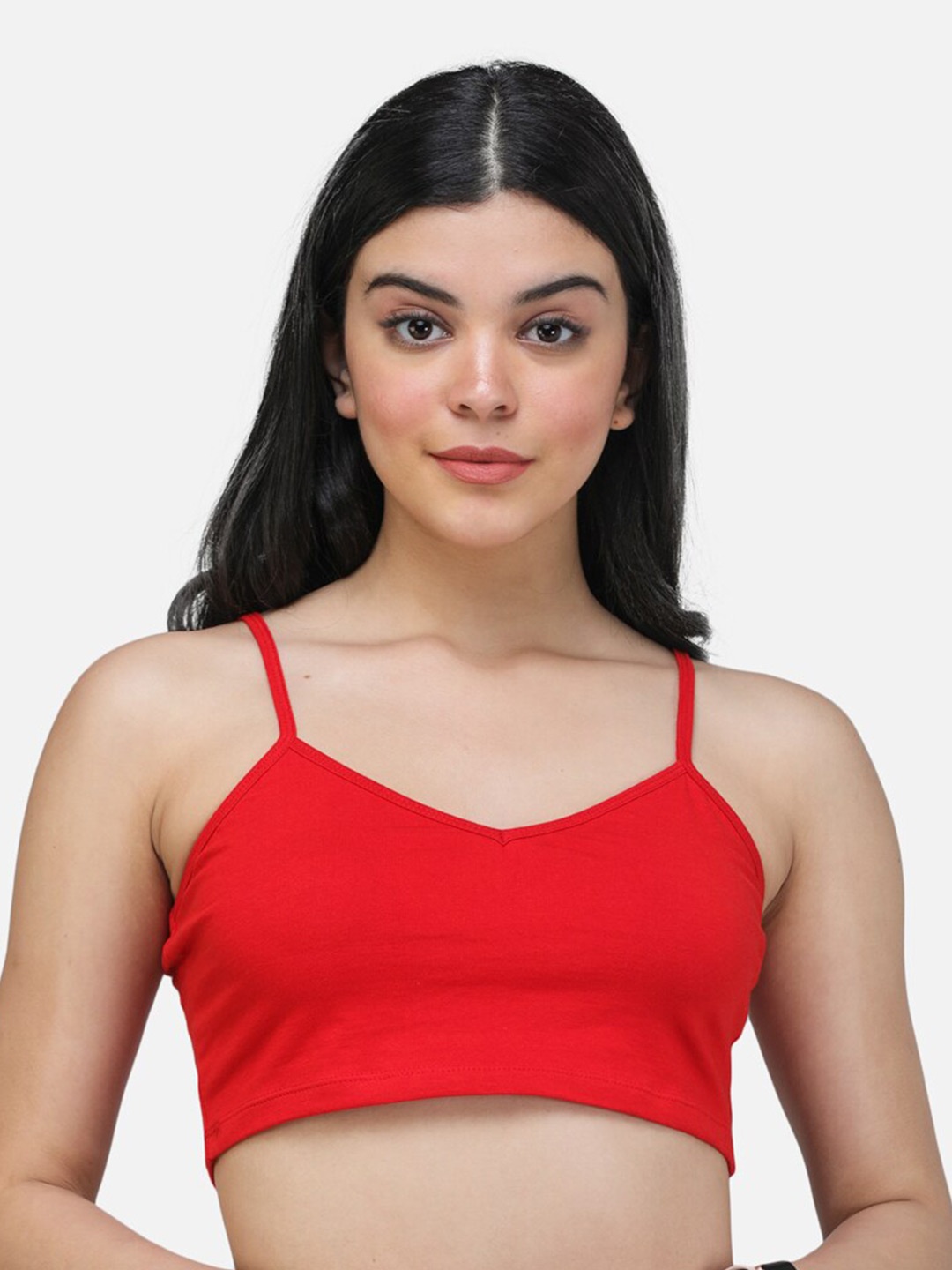 

Cation Bralette Crop Top, Red