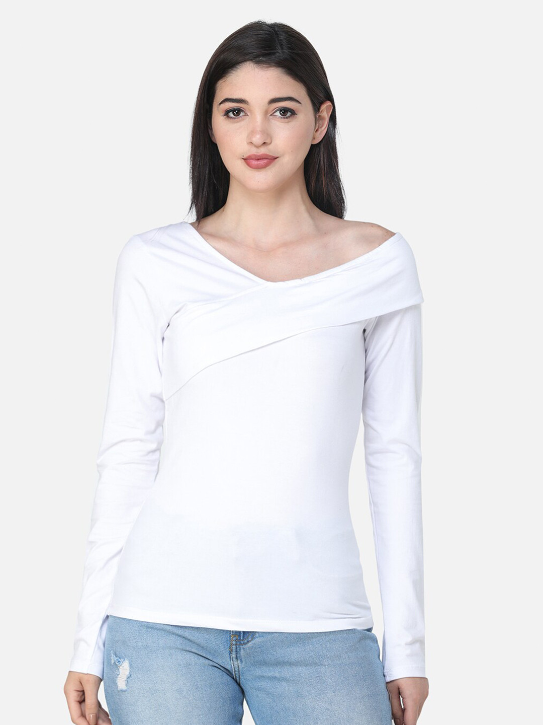 

Cation White Off-Shoulder Top