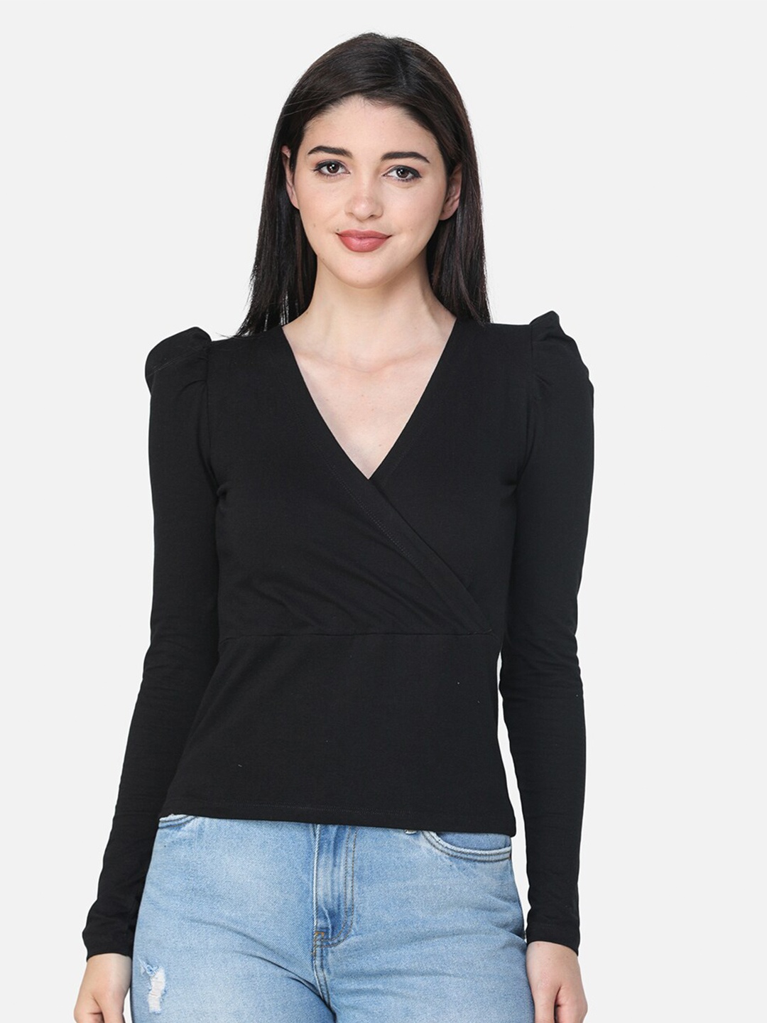 

Cation V-Neck Top, Black