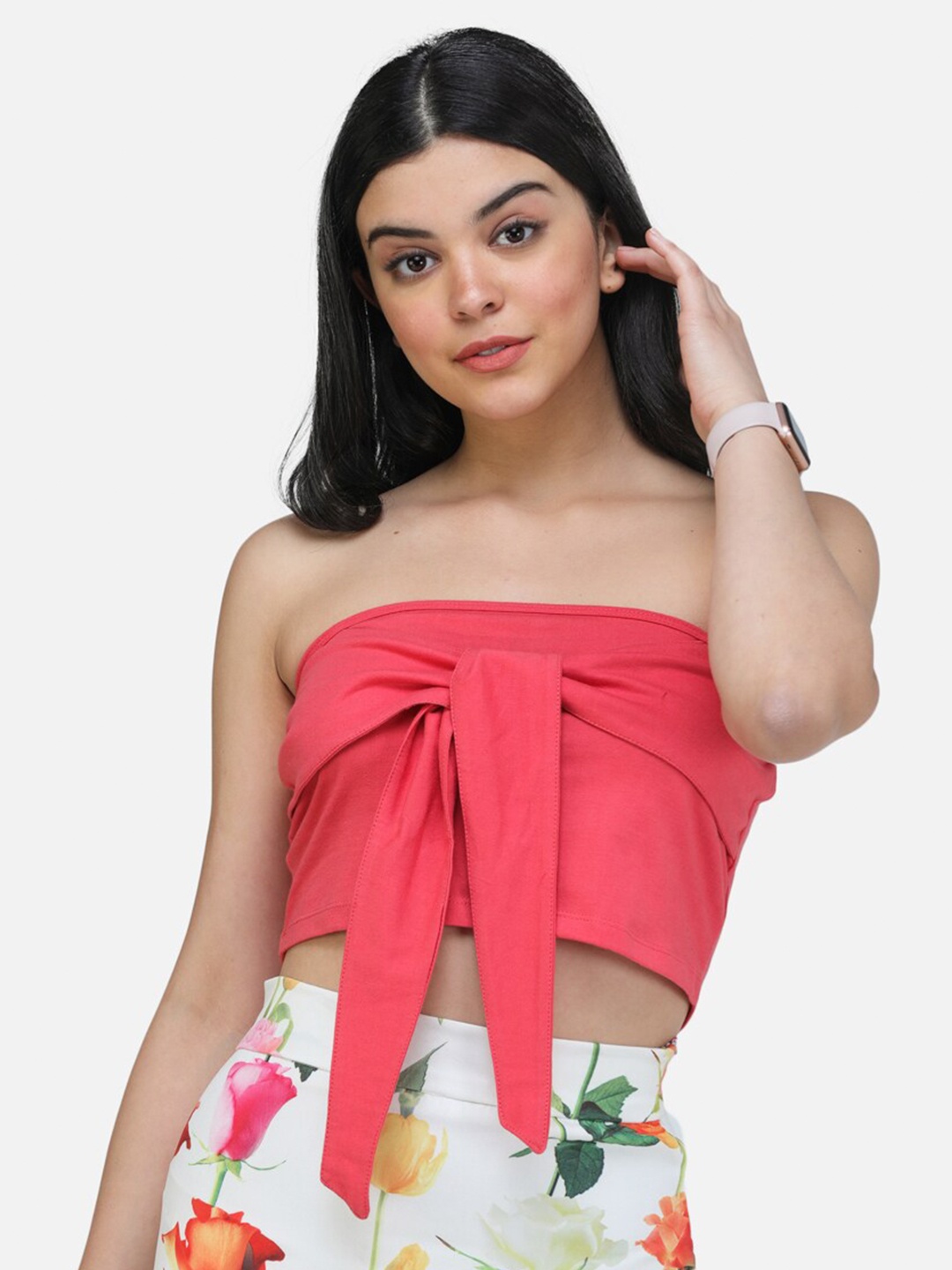 

Cation Tube Crop Top, Coral