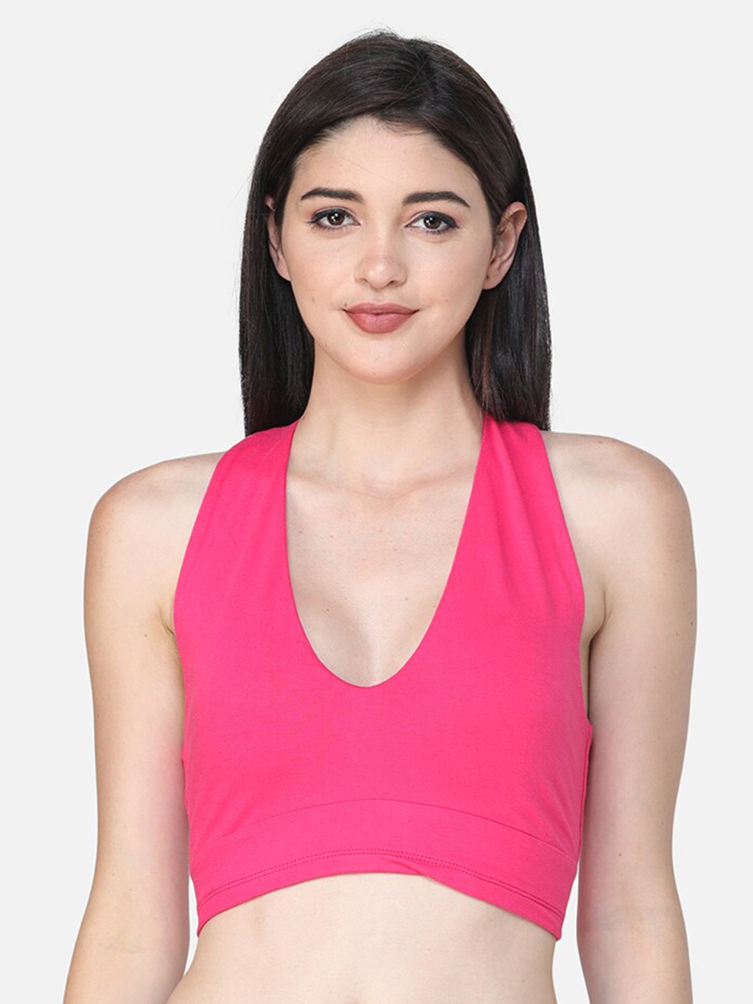 

Cation Halter Neck Crop Top, Pink