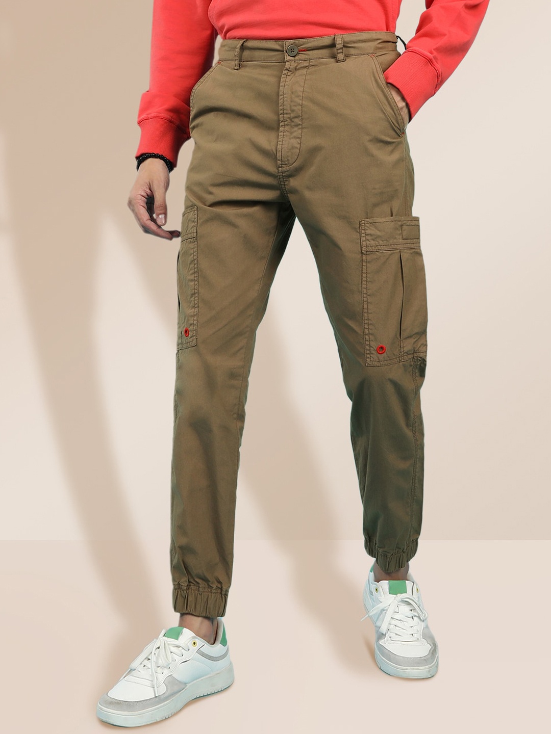 

KRA Men Comfort Pure Cotton Cargos Trouser, Brown