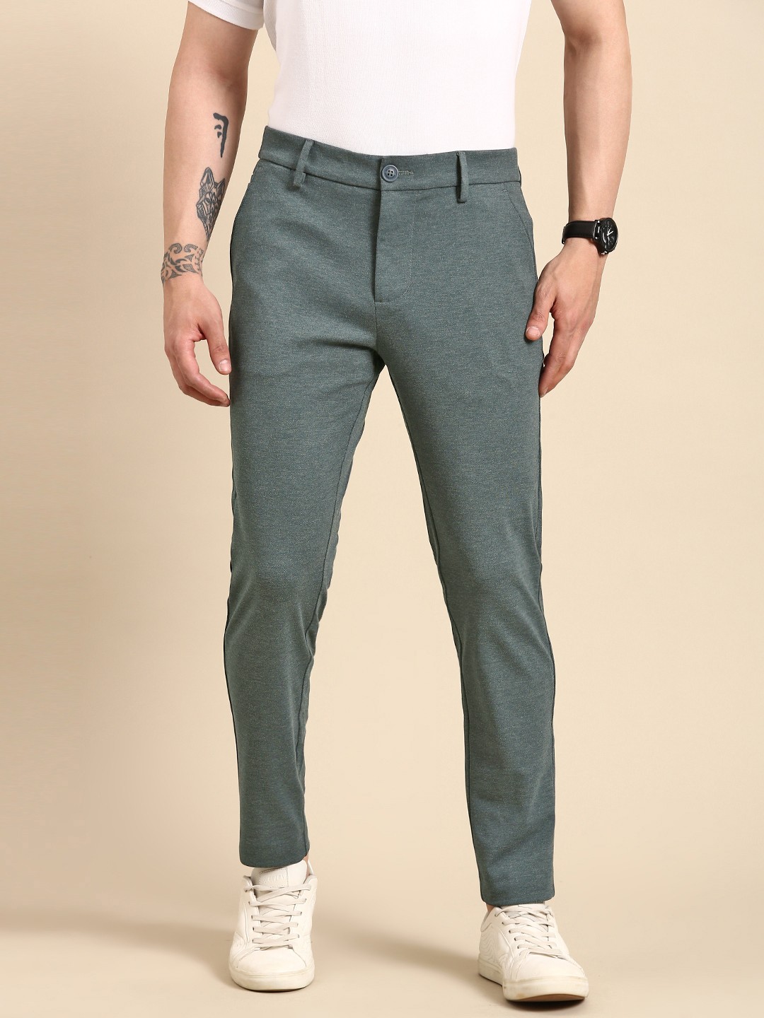 

Being Human Men Slim Fit Chinos, Grey