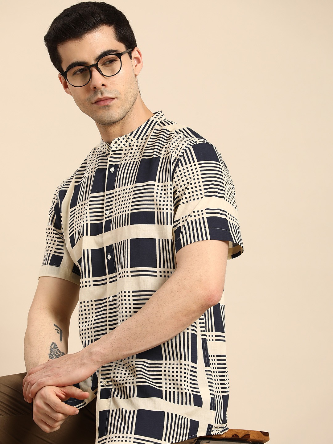 

Anouk Pure Cotton Printed Casual Shirt, Beige