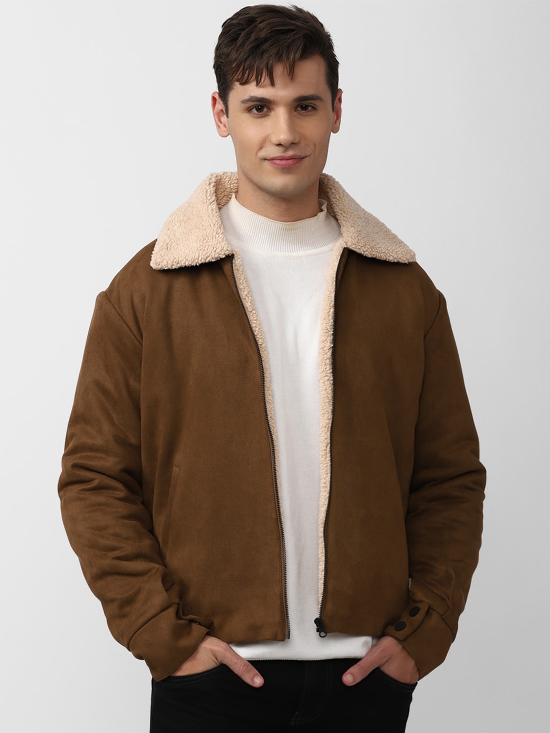

FOREVER 21 Men Bomber Jacket, Brown