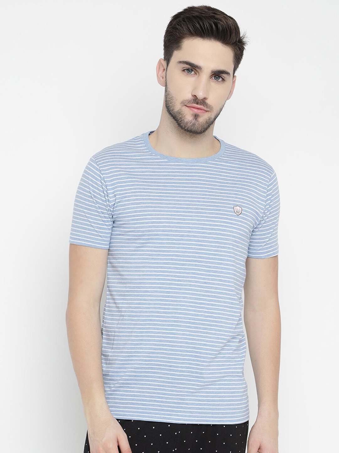 

V2 Value & Variety Men Striped Cotton T-shirt, Blue